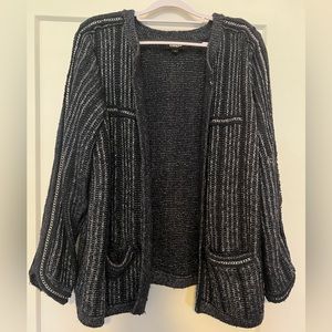 EXPRESS NAVY BLUE & METALLIC CARDIGAN XL